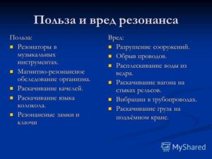 Резонанс в природе и технике вред и польза