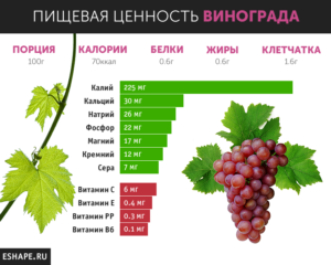 Виноград польза и вред для организма витамины