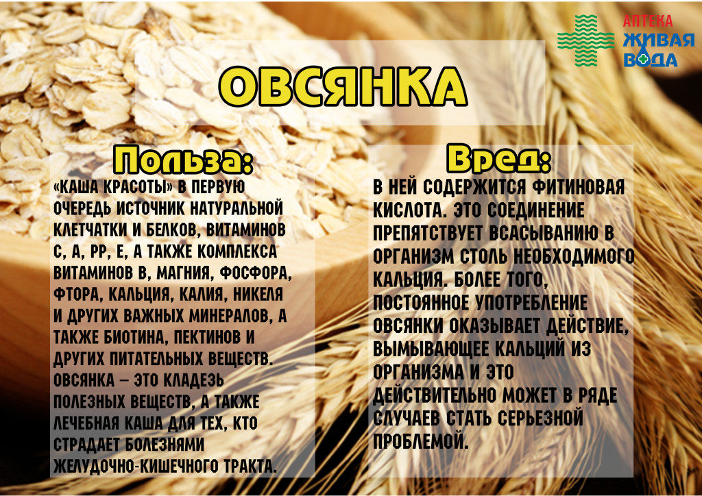 Польза и вред овсяной каши по утрам на воде